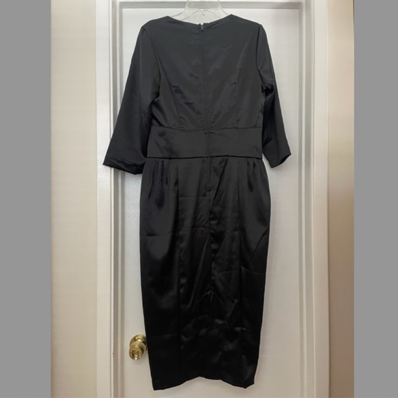 NWT Pinup Couture Black Satin Mona Retro Dress - Picture 10 of 12